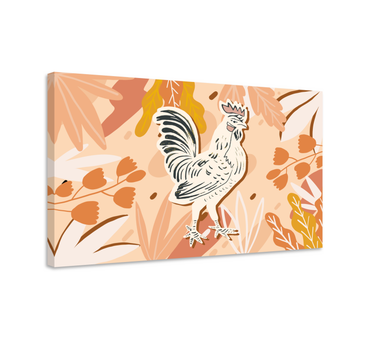 Cornice quadro con animali e insetti ritratto di gallo - TenStickers