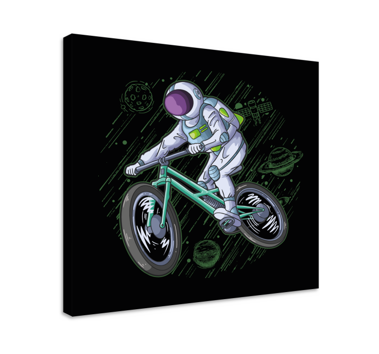 Quadro videogioco astronauta in bicicletta - TenStickers