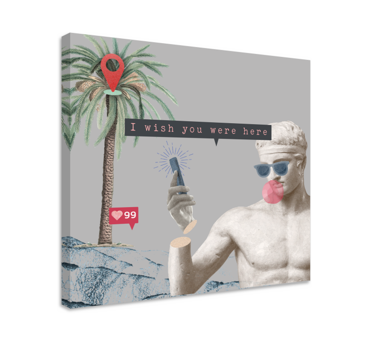 Dipinto con frase vorresti essere qui - TenStickers