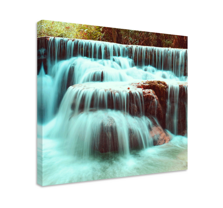 Dipinto di paesaggio cascate fluttuanti - TenStickers