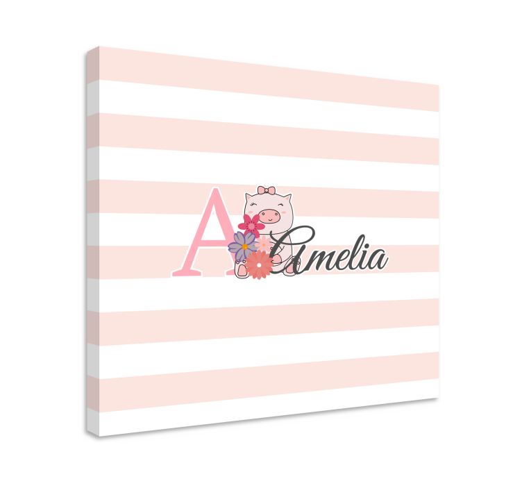 Quadri cameretta neonato un maialino giocoso - TenStickers