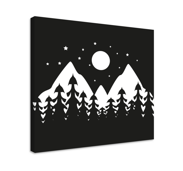 Dipinto di paesaggio scena di foresta montana - TenStickers