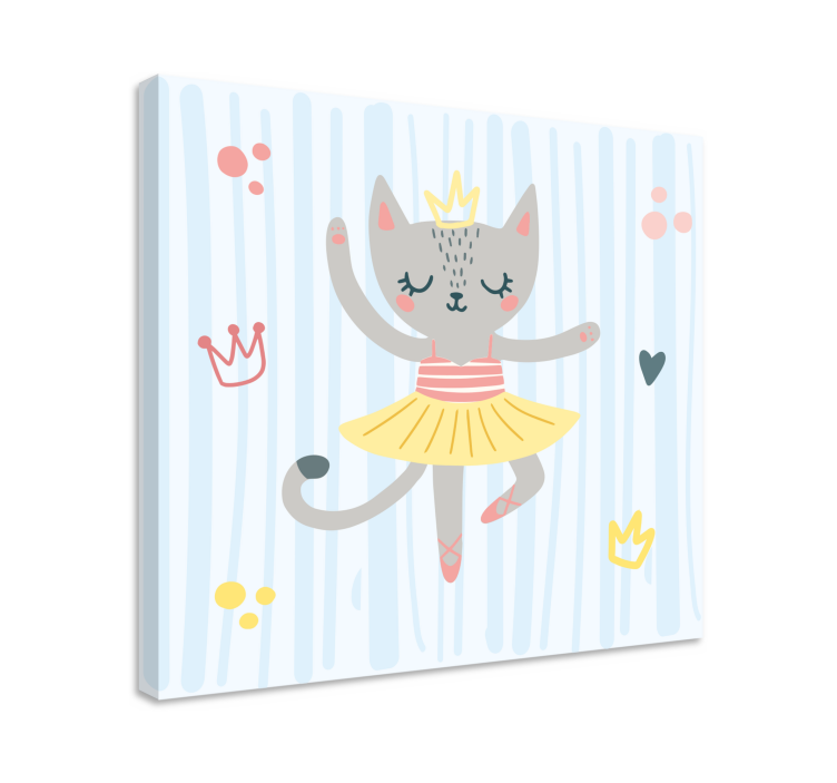 Dipinto gatto principessa gatto danzerina - TenStickers