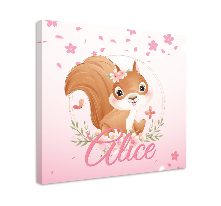 Dipinto con elefanti design scoiattolo allegro - TenStickers