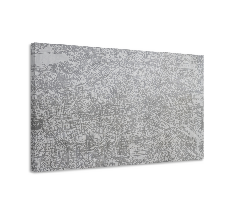 Quadro città e paesi Mappa della città berlino - TenStickers