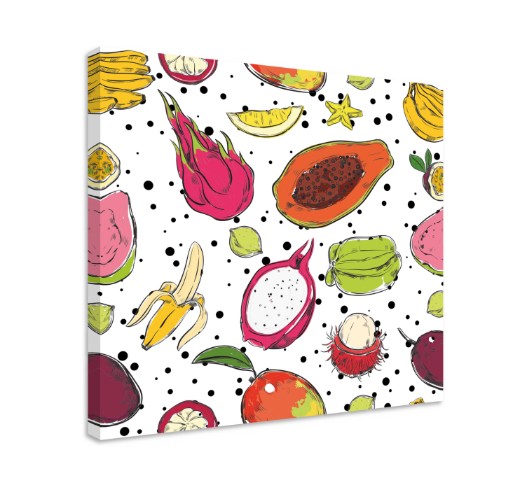 Dipinto con frutta e natura morta motivo esotico - TenStickers