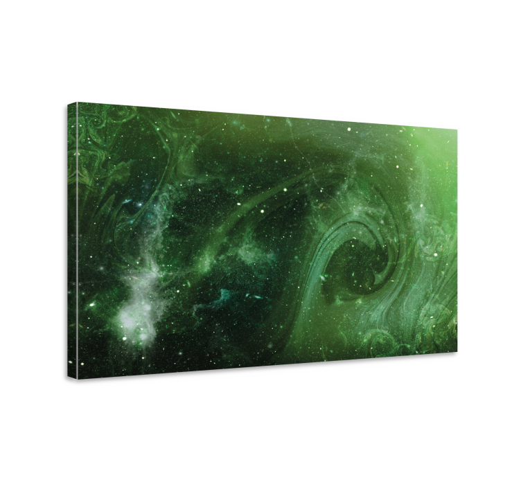 Dipinto astratto vortice verde cosmico - TenStickers