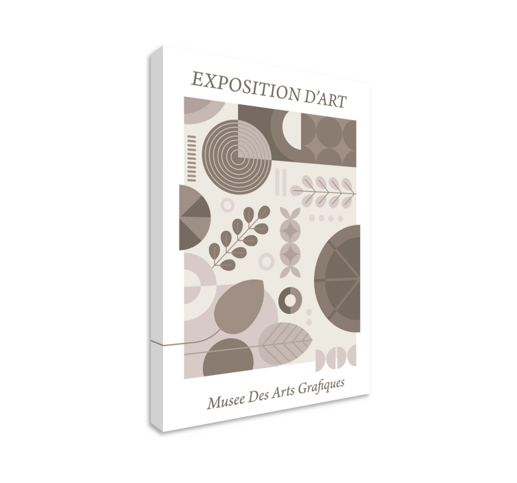 Dipinto astratto motivi geometrici di foglie - TenStickers