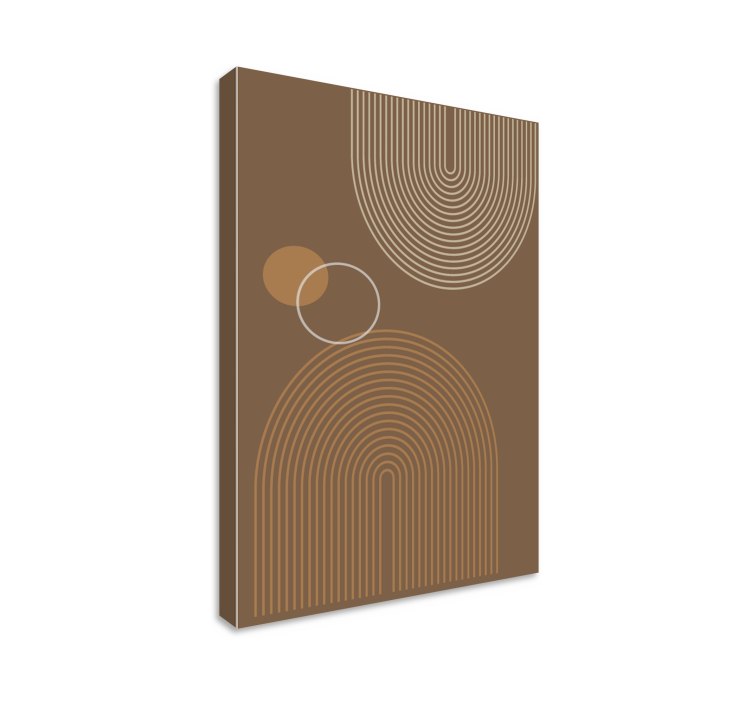 Dipinto geometrico motivi a linee curve - TenStickers