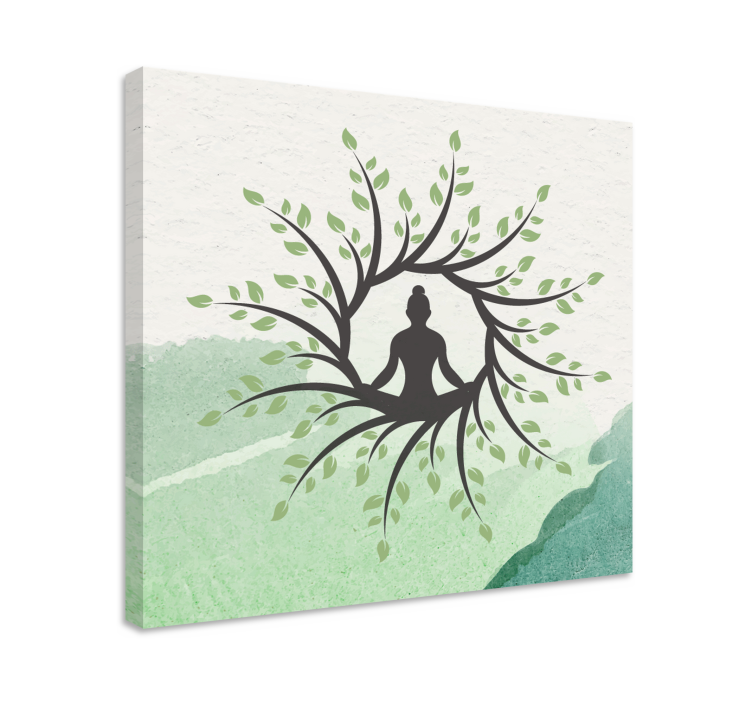Dipinto buddha silhouette di buddha in meditazione - TenStickers