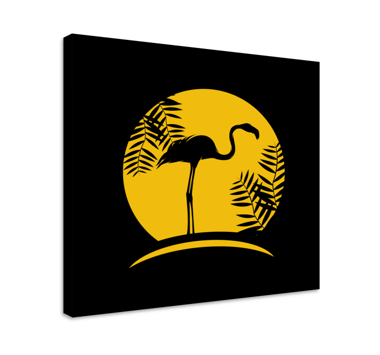 Dipinto con uccelli silhouette di fenicottero elegante - TenStickers