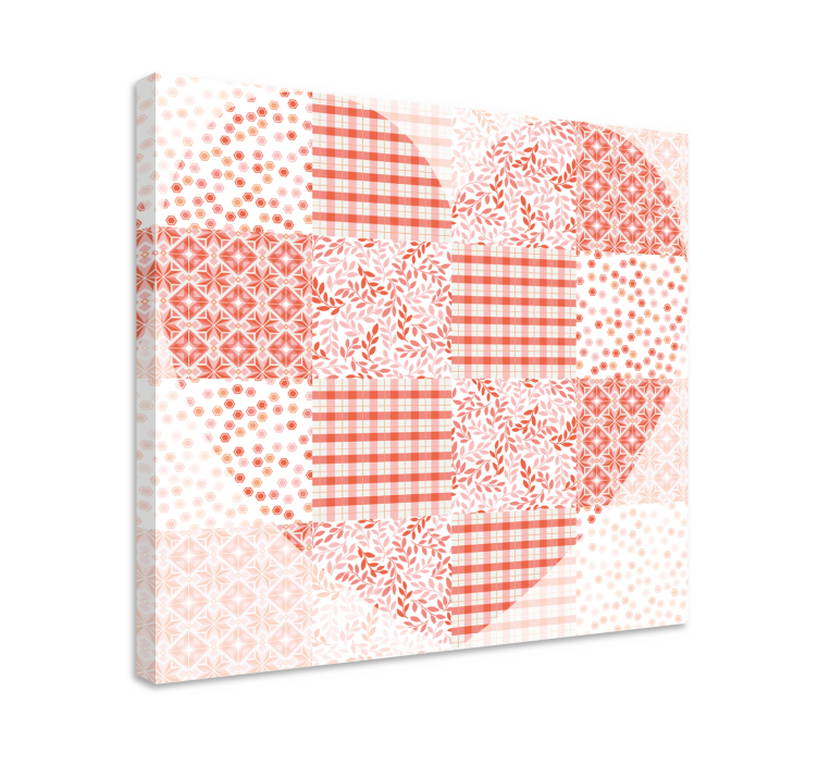 Dipinto con frutta e natura morta design cuore patchwork - TenStickers