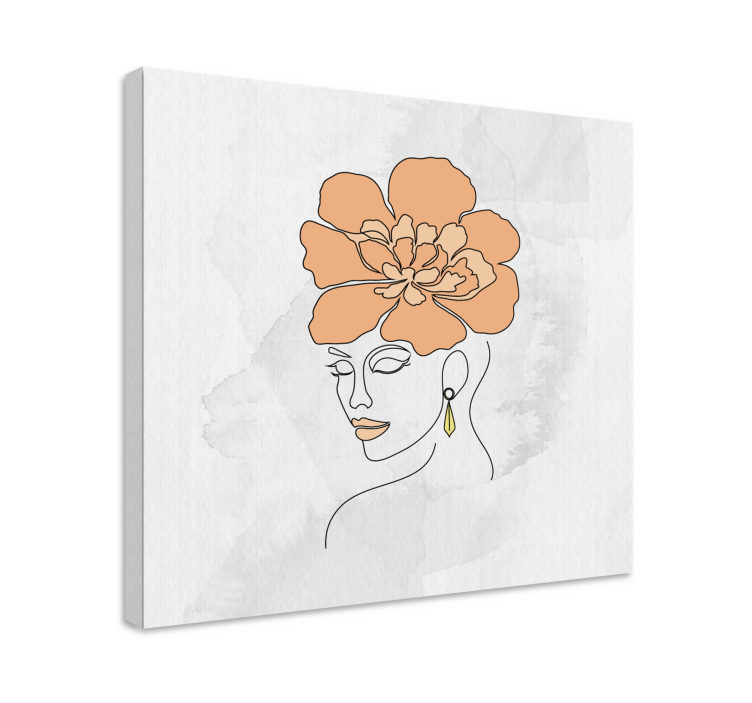 Arte dipinto ritratto floreale elegante - TenStickers