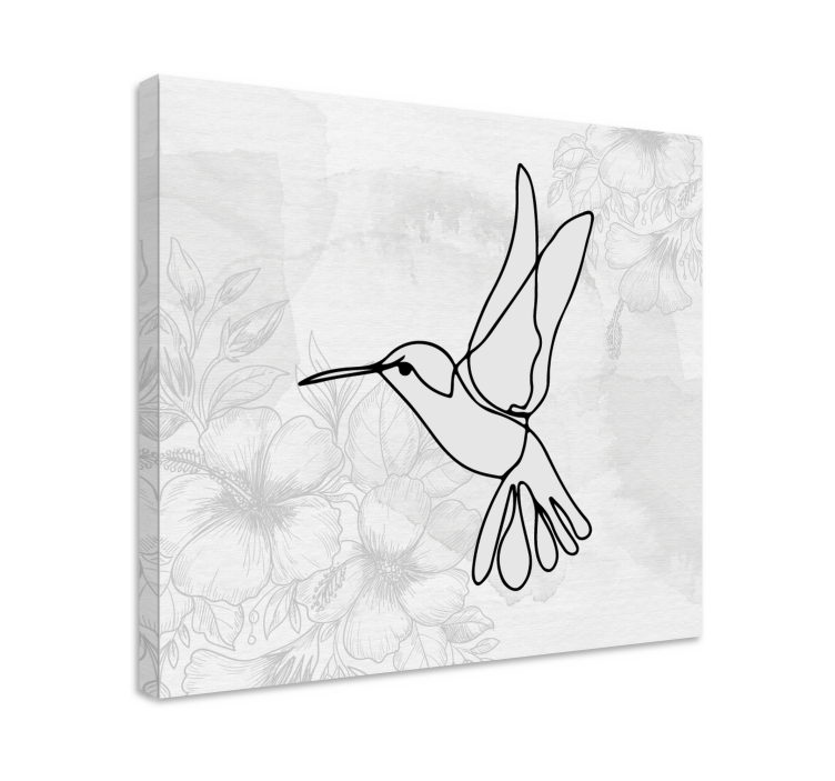 Dipinto con uccelli silhouette di colibrì elegante - TenStickers
