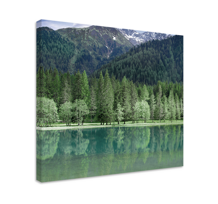 Dipinto di paesaggio riflesso di montagna serene - TenStickers