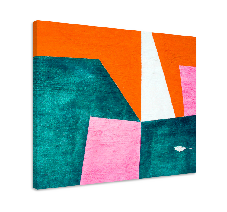 Dipinto geometrico composizione arancione astratta - TenStickers