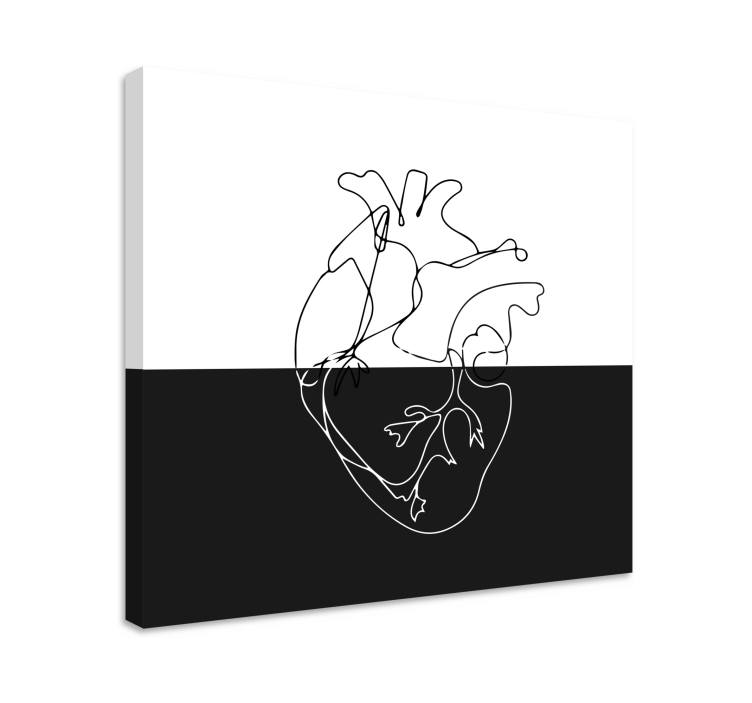 Quadro con cuore stile line art - TenStickers