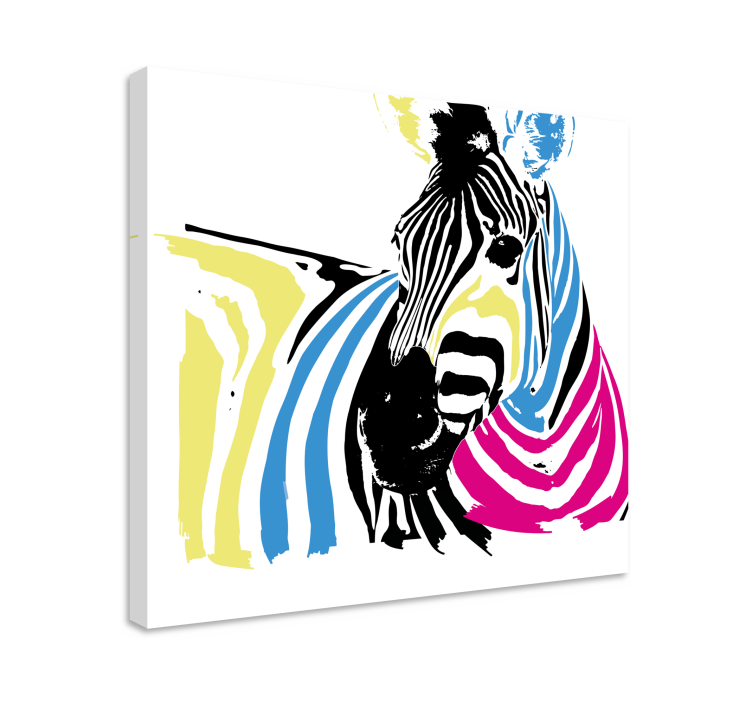 Cornice quadro con animali e insetti zebra a strisce vivaci - TenStickers