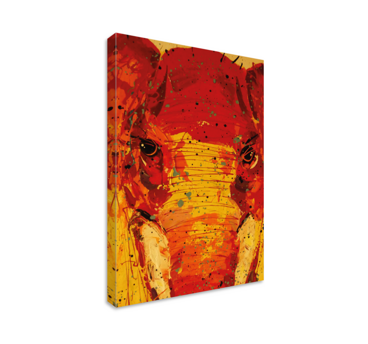 Dipinto con elefanti ritratto di elefante vibrante - TenStickers