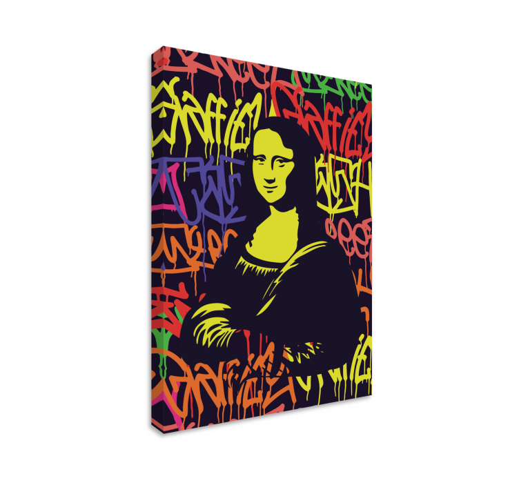 Arte dipinto graffiti della mona lisa - TenStickers