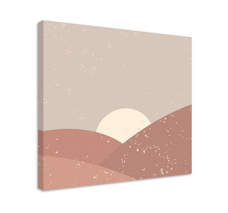 Dipinto di paesaggio tramonto sereno nel deserto - TenStickers