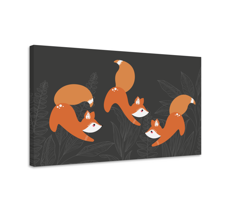 Cornice quadro con animali e insetti volpe che gioca - TenStickers