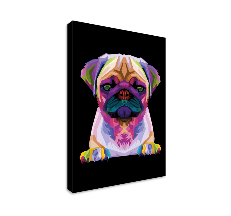 Quadro con carlino stile pop art - TenStickers