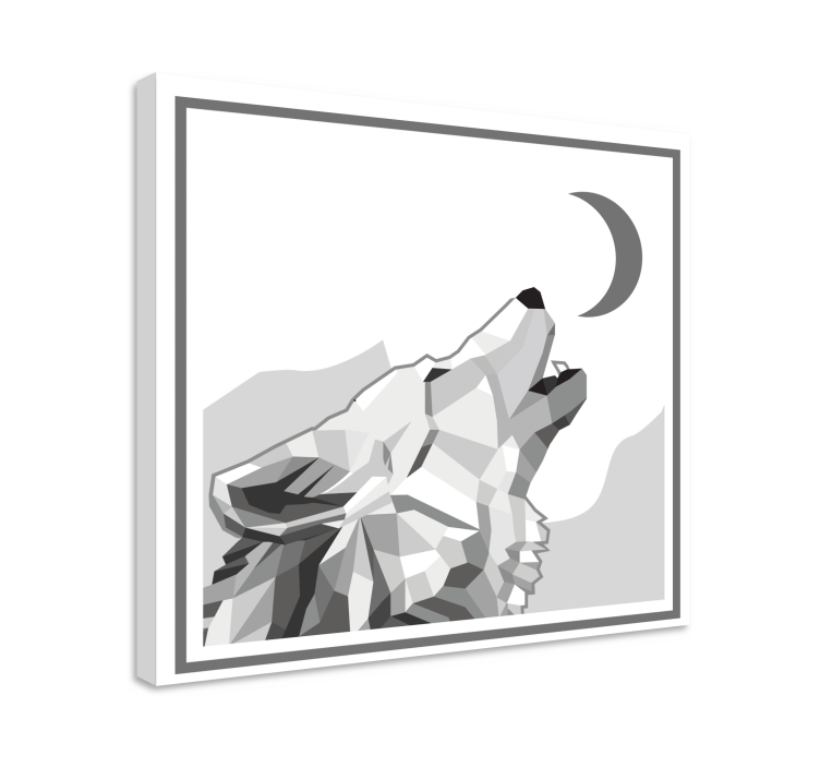 Dipinto cane lupo ululante - TenStickers