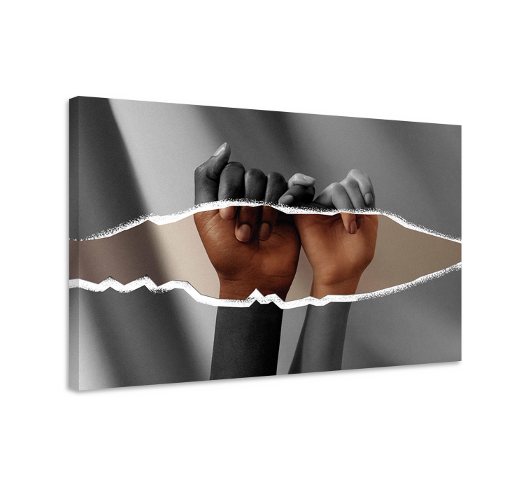 Quadri con persona e personaggi mani unite - TenStickers