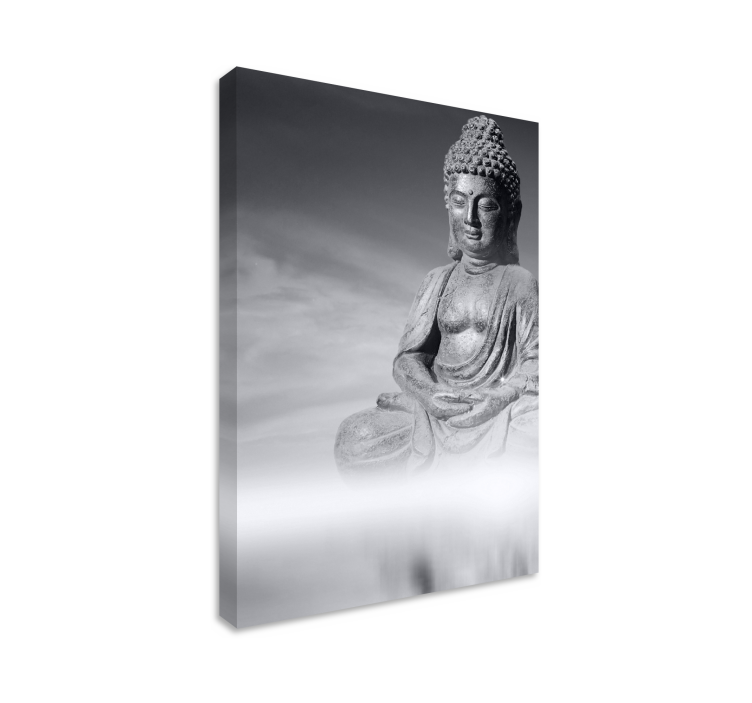 Quadro con Buddha e gradazioni di grigio - TenStickers