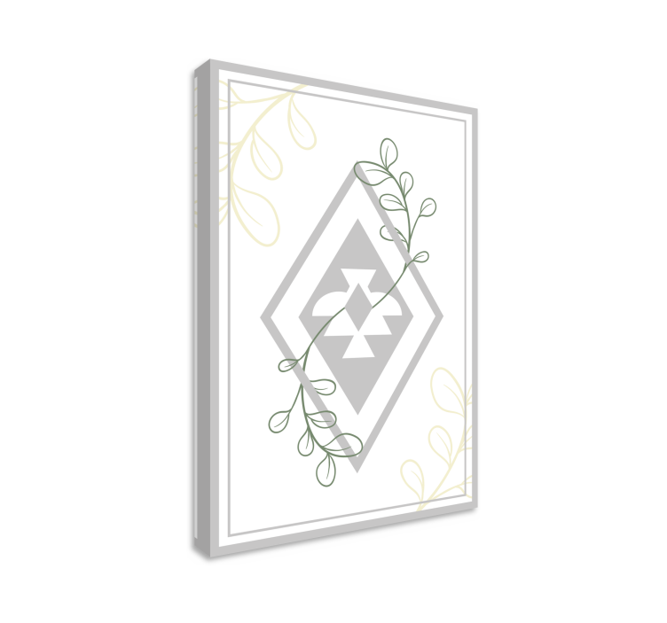 Dipinto salone motivo geometrico a foglie - TenStickers