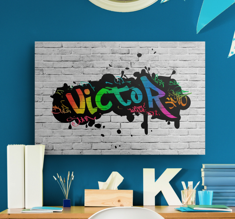 Dipinto camera da letto nome personalizzato graffiti - TenStickers