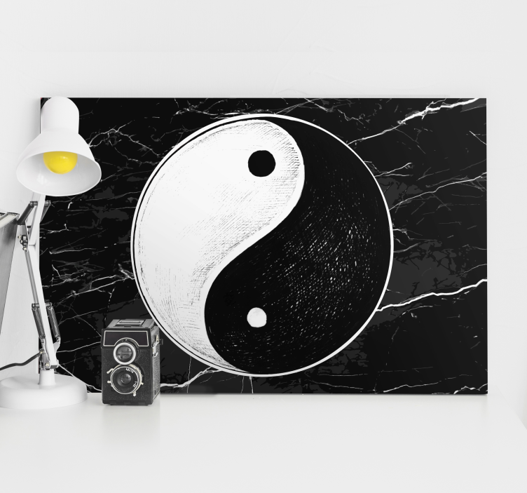 Quadri orientali marmo yin yang - TenStickers