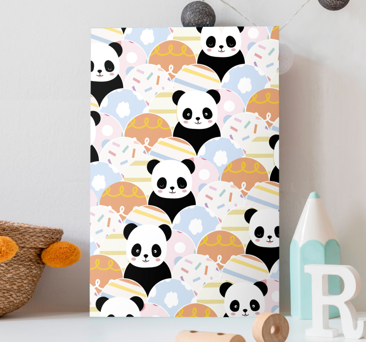 Cornice quadro con animali e insetti motivi panda giocosi - TenStickers