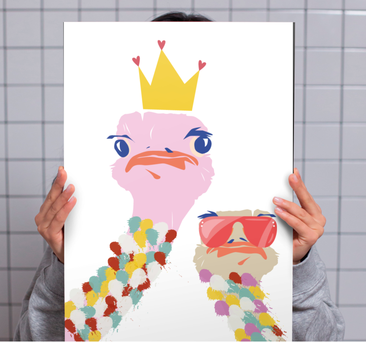 Cornice quadro con animali e insetti struzzo coronato - TenStickers