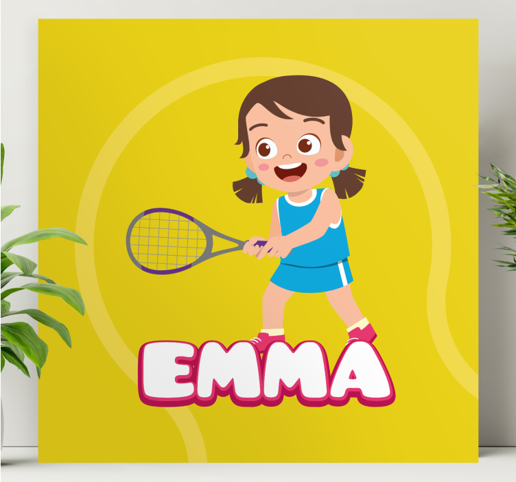 Dipinto con fiori e piante ragazza di tennis emma - TenStickers