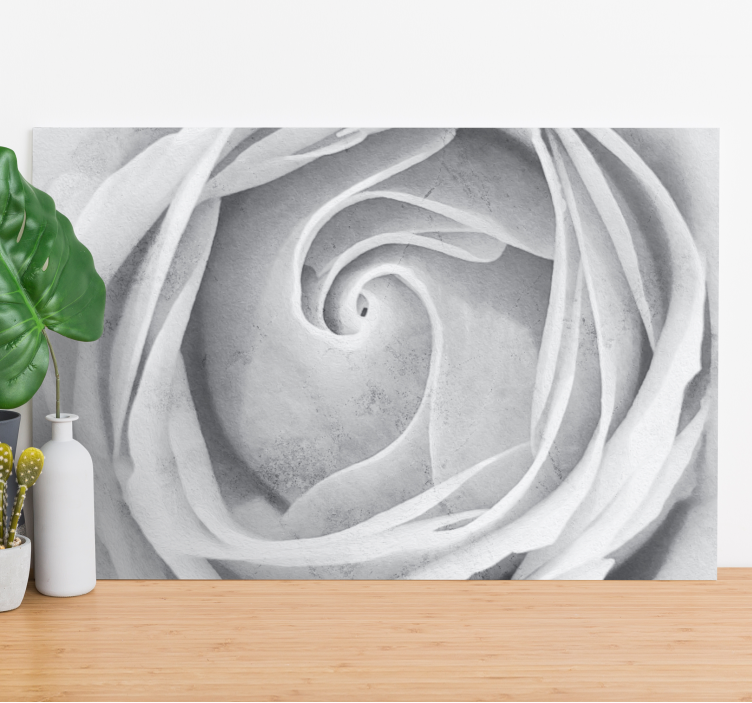 Dipinto con fiori e piante spirale di rose elegante - TenStickers