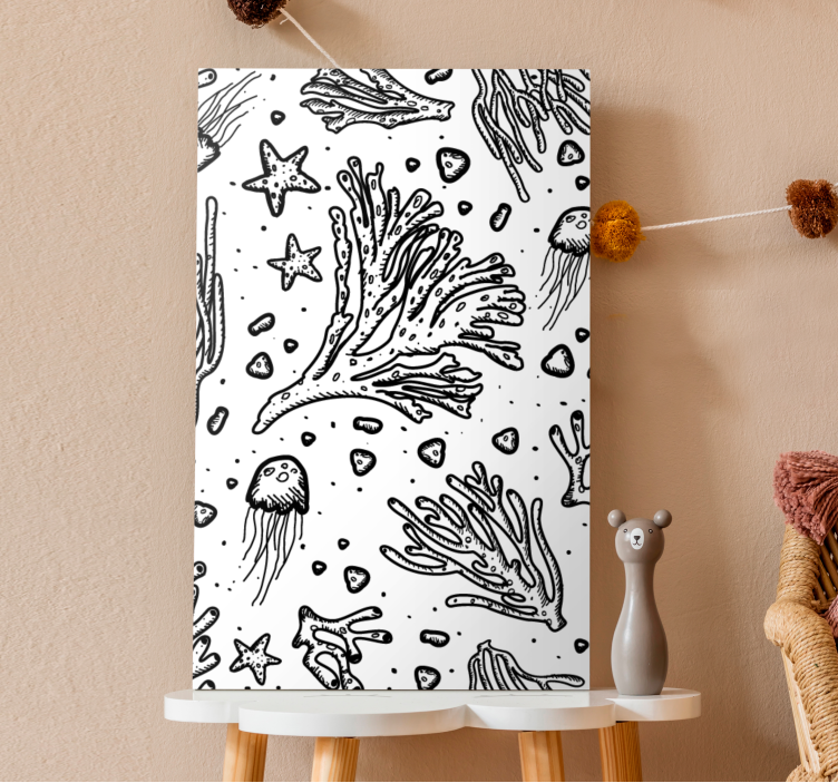 Dipinto con marinaio vita della barriera corallina - TenStickers