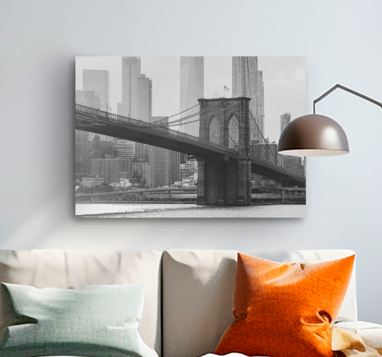 Quadro città e paesi Brooklyn in bianco e nero - TenStickers