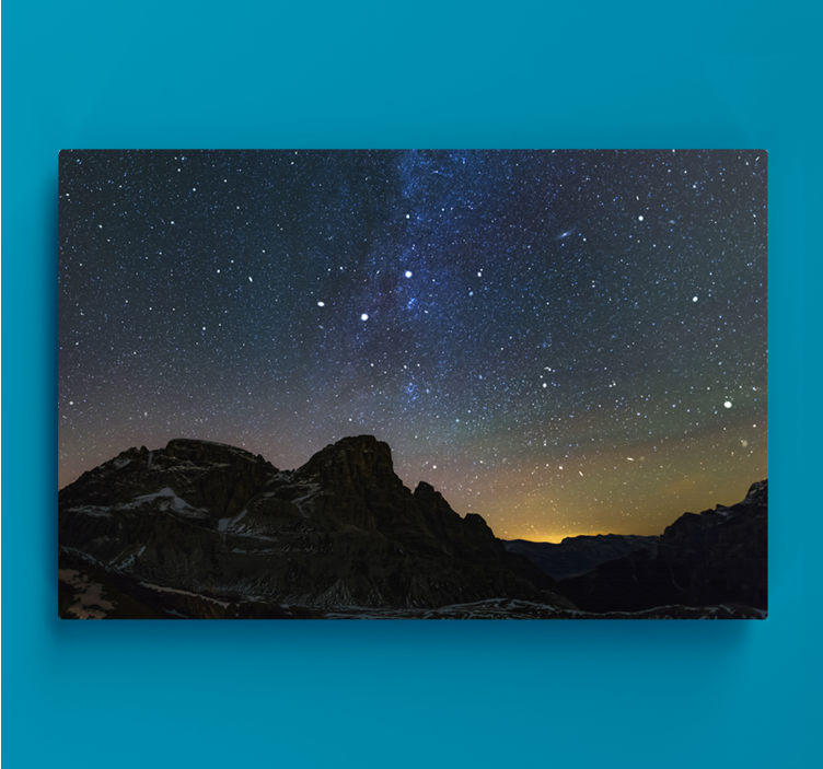 Dipinto di paesaggio cielo notturno di montagna - TenStickers
