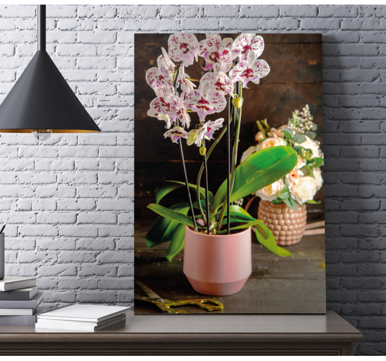 Dipinto con fiori e piante disposizione delle orchidee - TenStickers