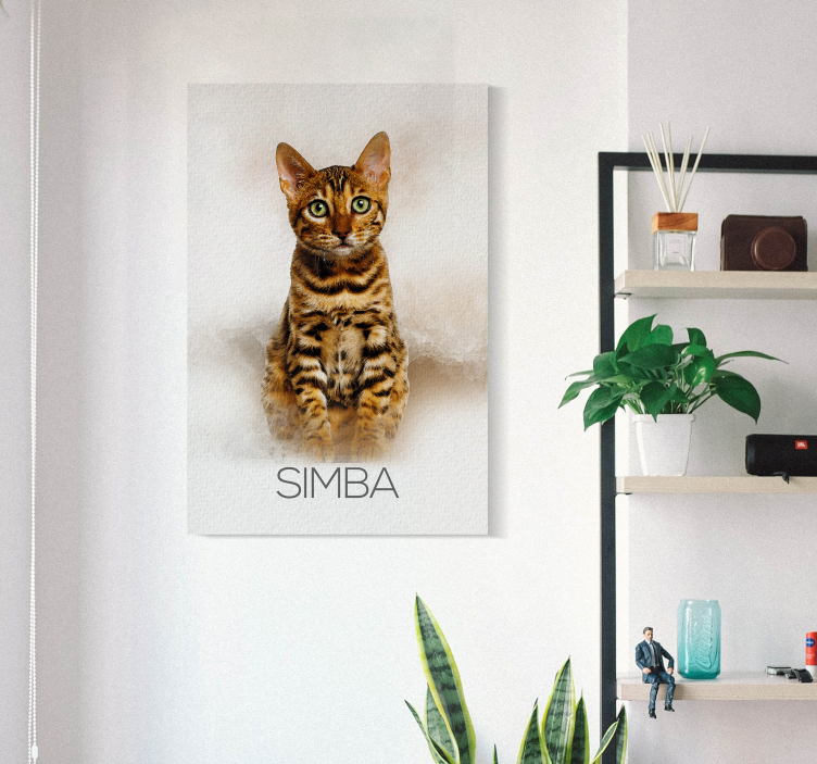 Dipinto con nome personalizzato ritratto di animale domestico - TenStickers