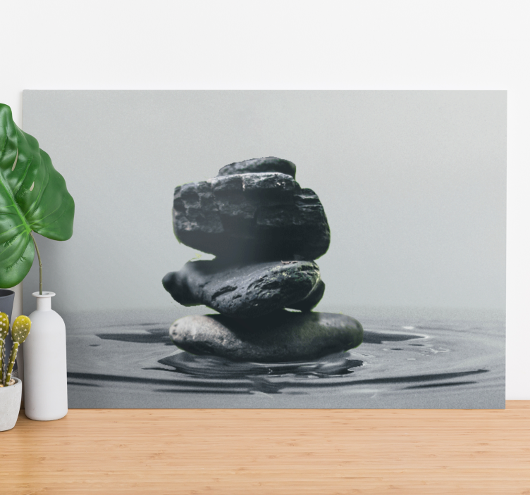 Dipinto zen pile di pietre bilanciate - TenStickers