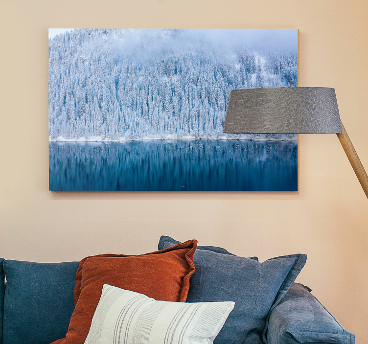 Dipinto di paesaggio lago alpi - TenStickers