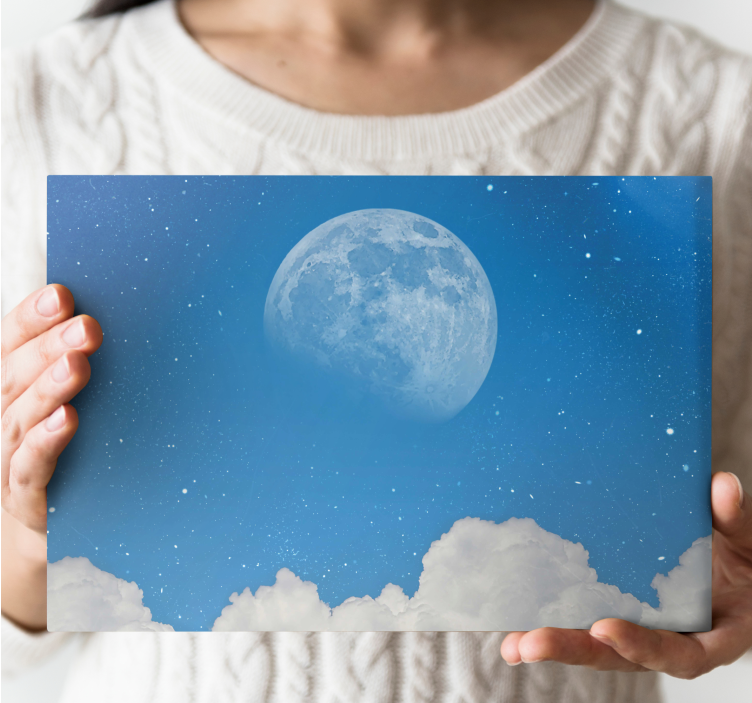 Dipinto di paesaggio luna nel cielo - TenStickers