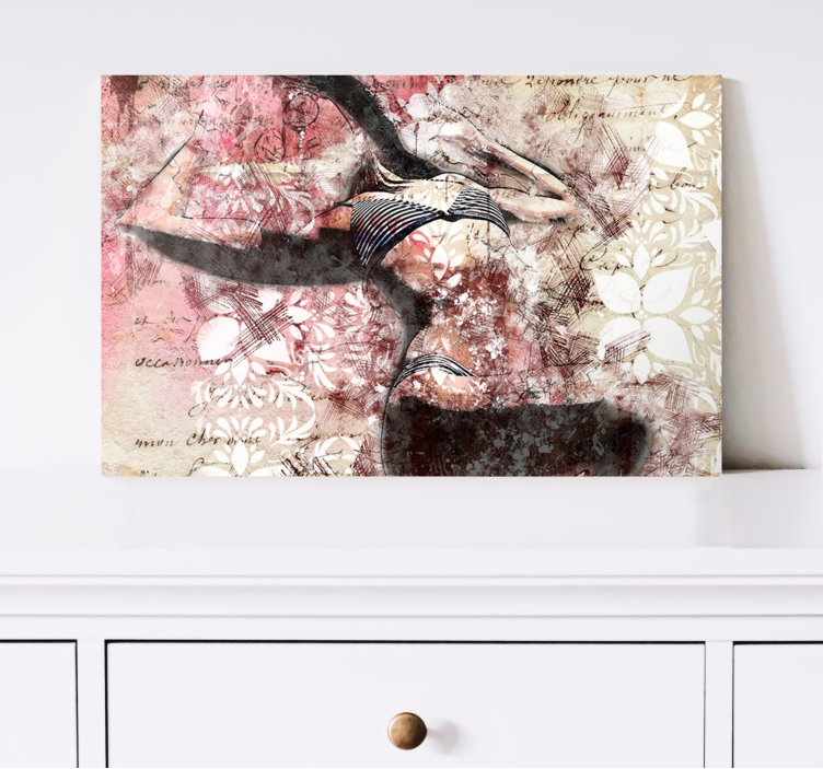 Quadri con persona e personaggi design silhouette danzatrice - TenStickers