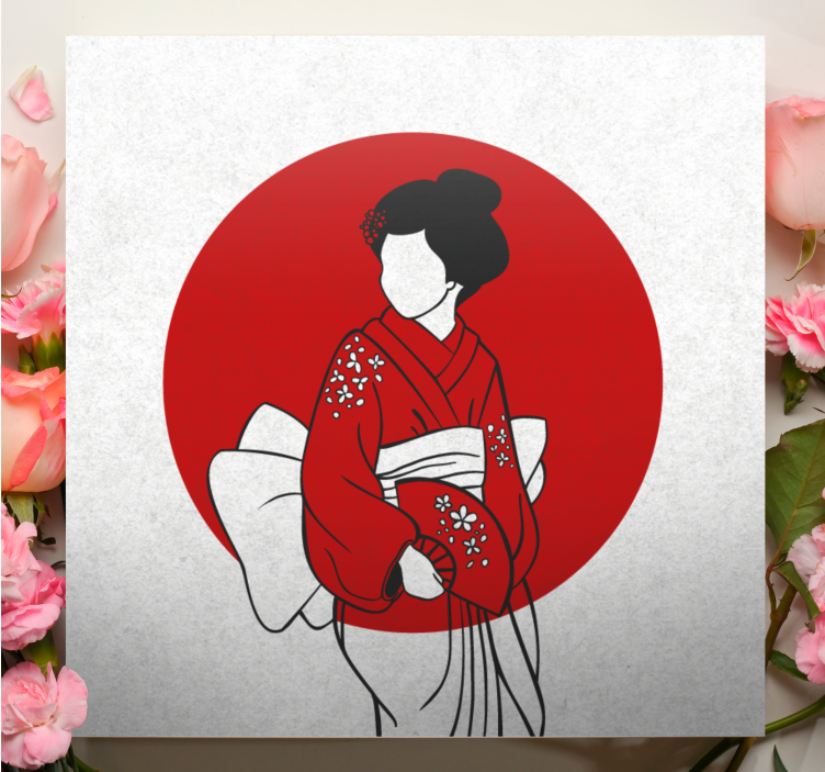 Quadri orientali eleganza del kimono tradizionale - TenStickers