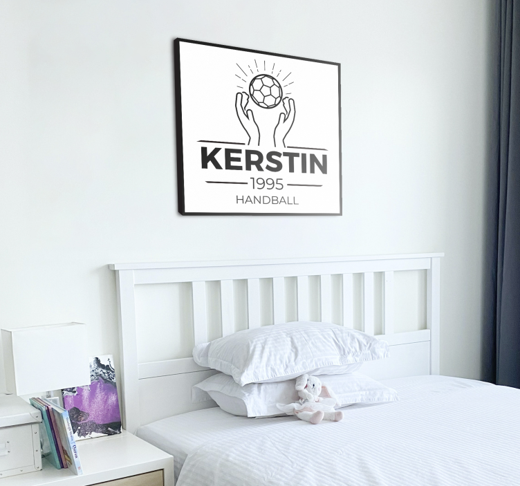 Cornice quadro per ragazzi design personalizzato pallamano - TenStickers