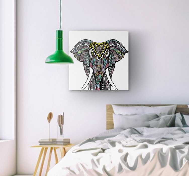 Quadro con elefante effetto mandala - TenStickers