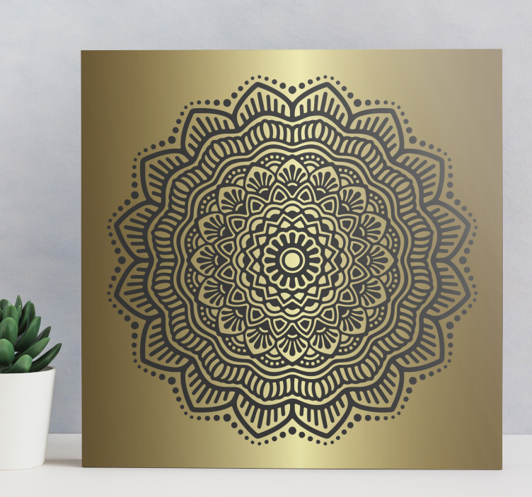 Quadro con mandala con sfondo d'oro - TenStickers